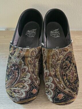 Dansko Professional Paisley Tapestry Clogs Women's Size EU 41 US 10.5-11